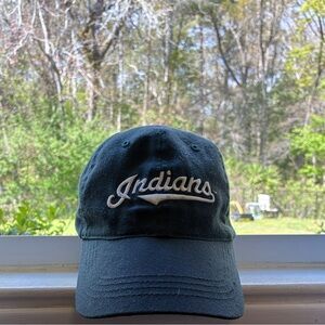Cleveland Indians Script Embroidered Baseball Cap - Black